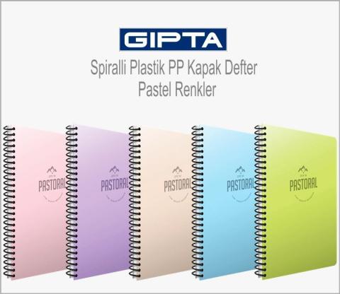 Pastoral A4 Spiralli PP Kapak Defter 60YP Kareli