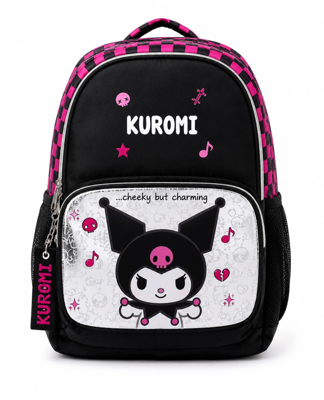 Kuromi Okul Sırt Çantası Siyah Pembe