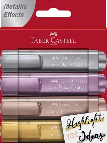 Faber Castell Metalik Fosforlu Kalem Seti 4 Renk