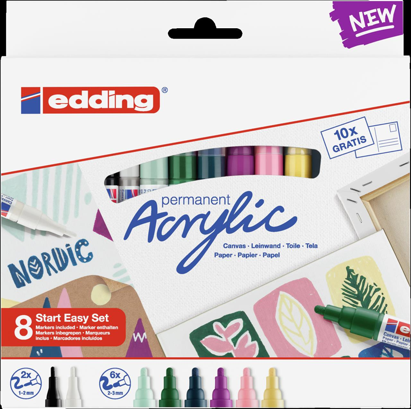 Edding Akrilik Boya Kolay Başlangıç Seti Nordic 8 Renk