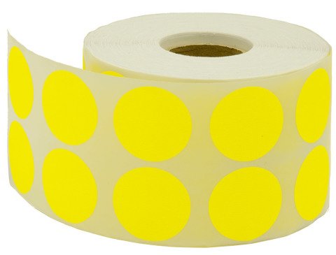 Tanex Nokta Etiket 25mm.Sarı 2500'lü