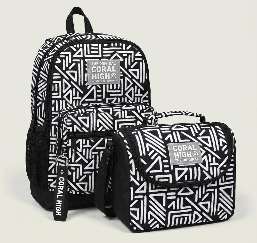 Coral High Geometrik Desenli2'lü Okul Çanta Seti