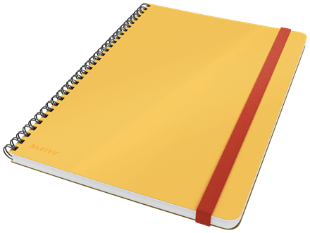 Leitz Cosy Soft Touch Spiralli Büyük Boy Kareli Defter, B5 Sarı