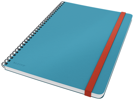 Leitz Cosy Soft Touch Spiralli Büyük Boy Kareli Defter, B5 Mavi