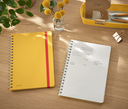 Leitz Cosy Soft Touch Spiralli Büyük Boy Çizgili Defter Sarı