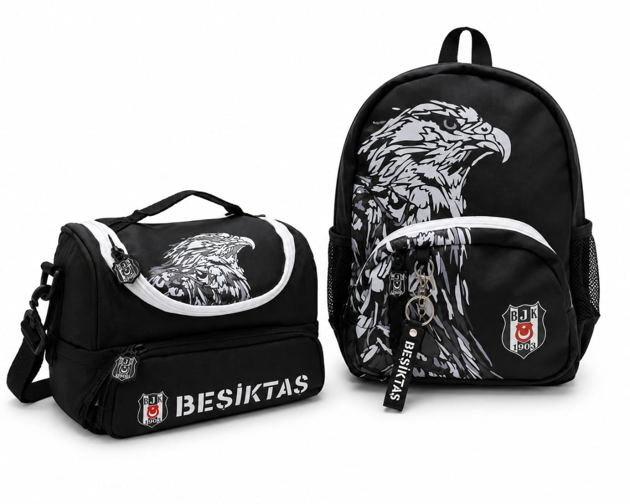 Lisanslı Beşiktaş Kartal desenli 2'lü Ana Okul Çanta Seti