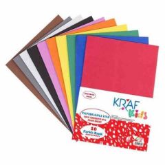 Kraf Kids Yapışkanlı A4 Eva Karışık Renk 10'lu