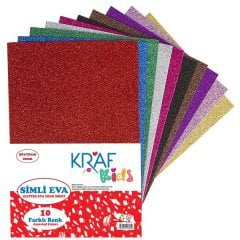 Kraf Kids 50x70 Simli Eva Karışık Renk 10'lu