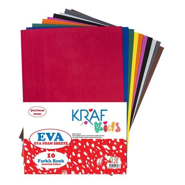 Kraf Kids 50x70 Eva Karışık Renk 10'lu