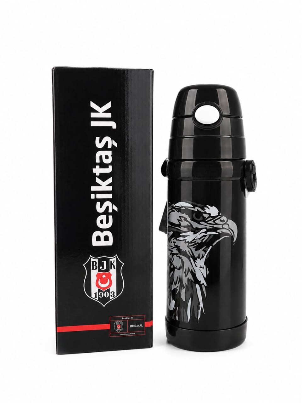 Beşiktaş Lisanslı 425 ml Çelik Termos Kartal Desenli