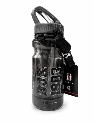Beşiktaş Lisanslı Şeffaf Matara Pipetli Siyah