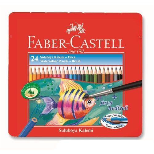 Faber-Castell Metal Kutu Aquarel Boya Kalemi 24 Renk