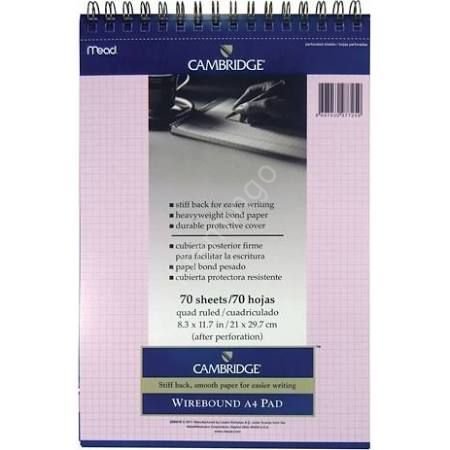 Mead Cambridge Spiralli Bloknot A4 Pembe Kareli 70yp