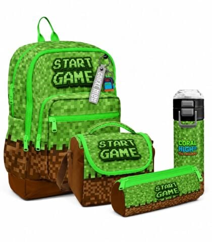 Coral High Kids High Craft Desenli 4'lü Okul Çanta Seti