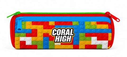 Coral High Kids Renkli Blok Desenli 2'lü Okul Seti