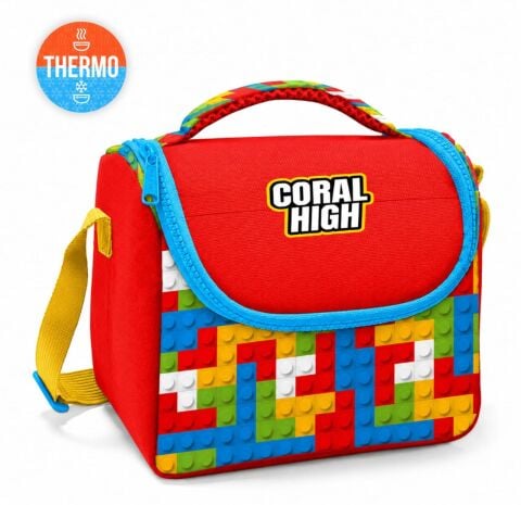 Coral High Kids Renkli Blok Desenli Beslenme Çantası