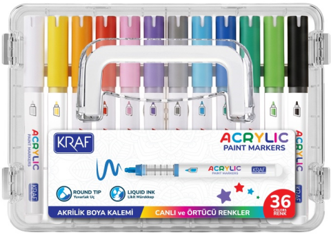 Kraf 666 Akrilik Marker Seti 36 Renk
