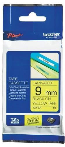 Brother TZ-Tape 9 mm Sarı Üzerine Siyah Esnek Etiket 9TFX621