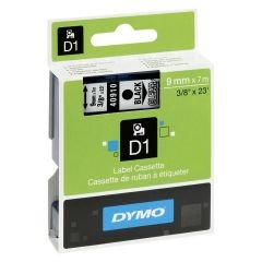 DYMO D1 Yedek Şerit 9 mm x 7 mt Şeffaf/ Siyah (40910) S0720670