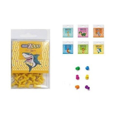Mas Zoo Plastik Tüpte Yeşil Renk Harita Çivisi