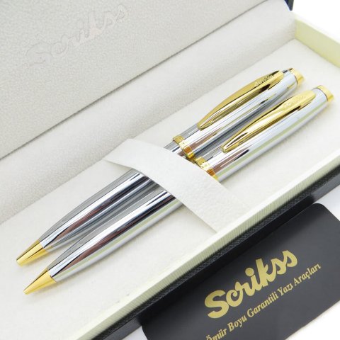Scrikss 39 Tükenmez + Versatil Gold Krom Tk