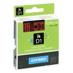 DYMO D1 Yedek Şerit 12 mm x 7 mt Kırmızı/ Siyah (45017) S0720570