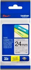 Brother TZ-Tape 24 mm Mat Gümüş Üzerine Siyah Laminant 24TZM951