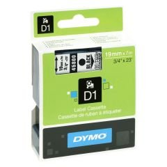 DYMO D1 Yedek Şerit 19 mm x 7 mt Şeffaf/ Siyah (45800) S0720820