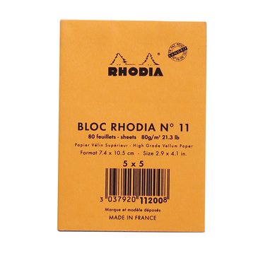 Rhodia A7 Turuncu Kapak Kareli Bloknot 80 Sayfa