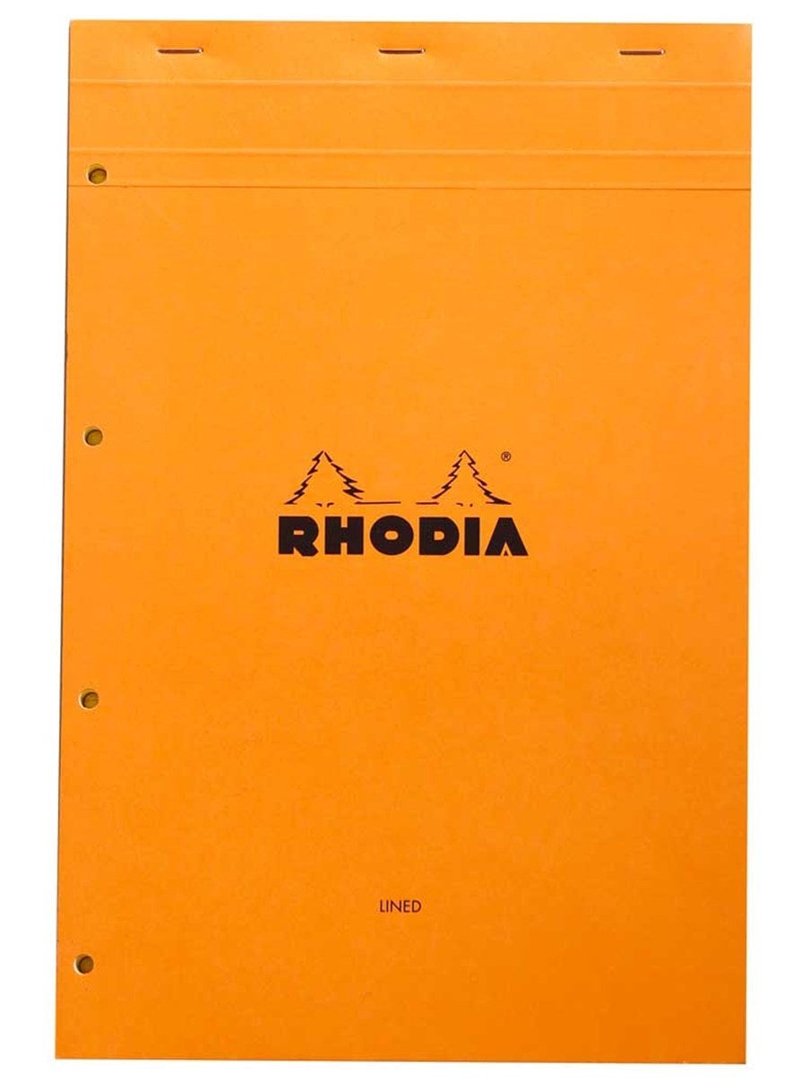 Rhodia A4+ Turuncu Kapak Çizgili Bloknot 80 Sayfa 21x31.8cm