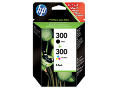HP 300 2'li Paket Siyah/Üç Renkli Orijinal Mürekkep Kartuşları (CN637EE)