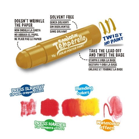 Carioca Temperello Stick Poster Boyama Kalemi Metalik 6 Renk