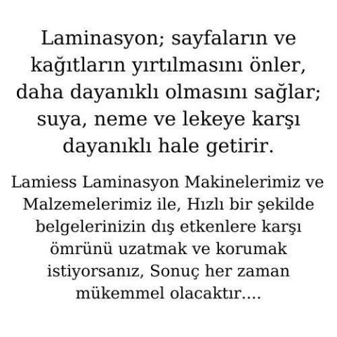 Lamiess  A-3 250 Mıc.Mat Polyester Laminasyon Filmi 100'Lü