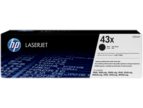 HP 43X Yüksek Kapasiteli Siyah Orijinal LaserJet Toner Kartuşu (C8543X)