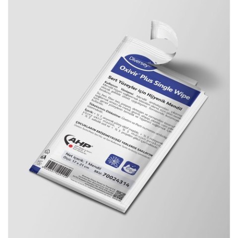Diversey Oxivir Plus Single Wipe Sert Yüzeyler Için Temizleyici Hijyenik Mendil 10 'lu