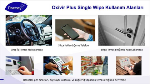 Diversey Oxivir Plus Single Wipe Sert Yüzeyler Için Temizleyici Hijyenik Mendil 10 'lu