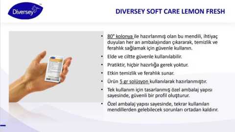 Diversey Soft Care Lemon Fresh Limon Kolonyalı Mendil 80 Derece 10 Lu
