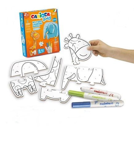 Carioca Boyanabilir Bebek Puzzle Hayvanlar Serisi+8 Adet Keçeli Kalem