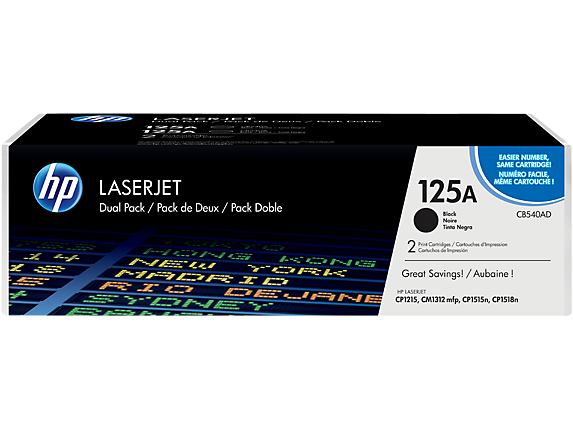 HP 125A 2'li Paket Siyah Orijinal LaserJet Toner Kartuşları (CB540AD)