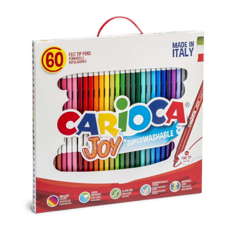 Carioca Joy Süper Yıkanabilir Keçeli Boya Kalem Seti 60 Renk