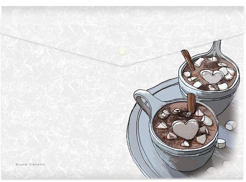 Bruno Visconti Çıtçıtlı Zarf Dosya A4 Chocolate