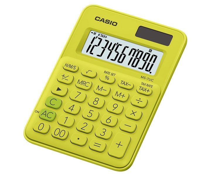 Casio Mini Masa Tip Hesap Makinesi MS-7UC-YG