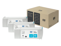 HP 81 3-pack 680-ml Cyan DesignJet Dye Ink Cartridges (C5067A)