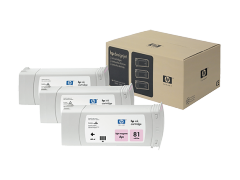 HP 81 3-pack 680-ml Light Magenta DesignJet Dye Ink Cartridges (C5071A)