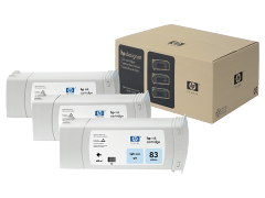 HP 83 3-pack 680-ml Light Cyan DesignJet UV Ink Cartridges (C5076A)