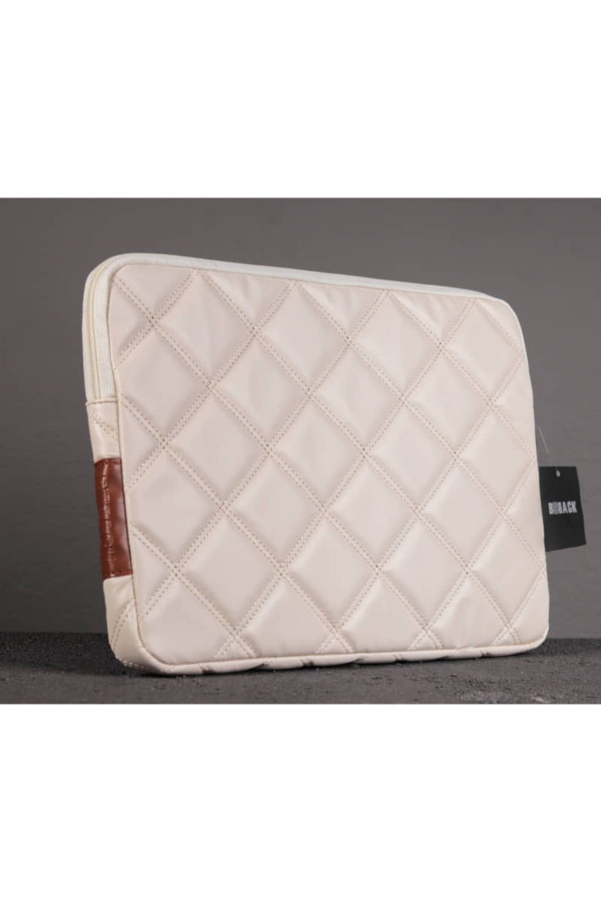 Back Laptop Çantası Kapitone 24.5X34.5cm Krem