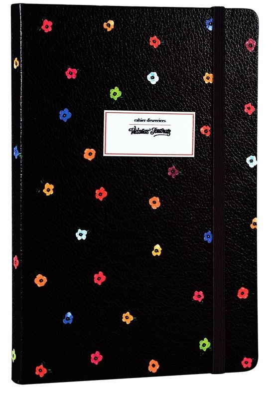 Victoria's Journals 14x20 Mini Flowers Noktalı Defter Siyah