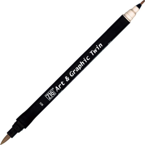 Zig Art & Graphic Twin Brush Pen Çift Uçlu Çizim Kalemi Warm Gray 9 TUT-80 815