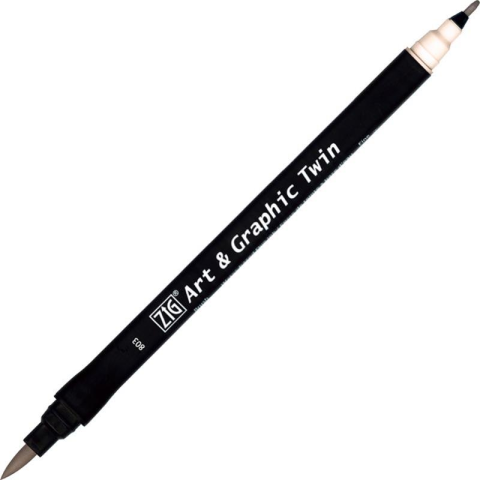 Zig Art & Graphic Twin Brush Pen Çift Uçlu Çizim Kalemi Gray Tint TUT-80 805