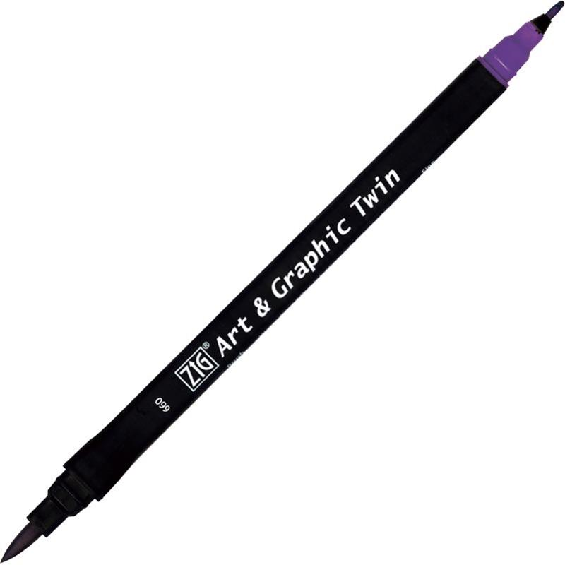 Zig Art & Graphic Twin Brush Pen Çift Uçlu Çizim Kalemi Deep Violet TUT-80 660